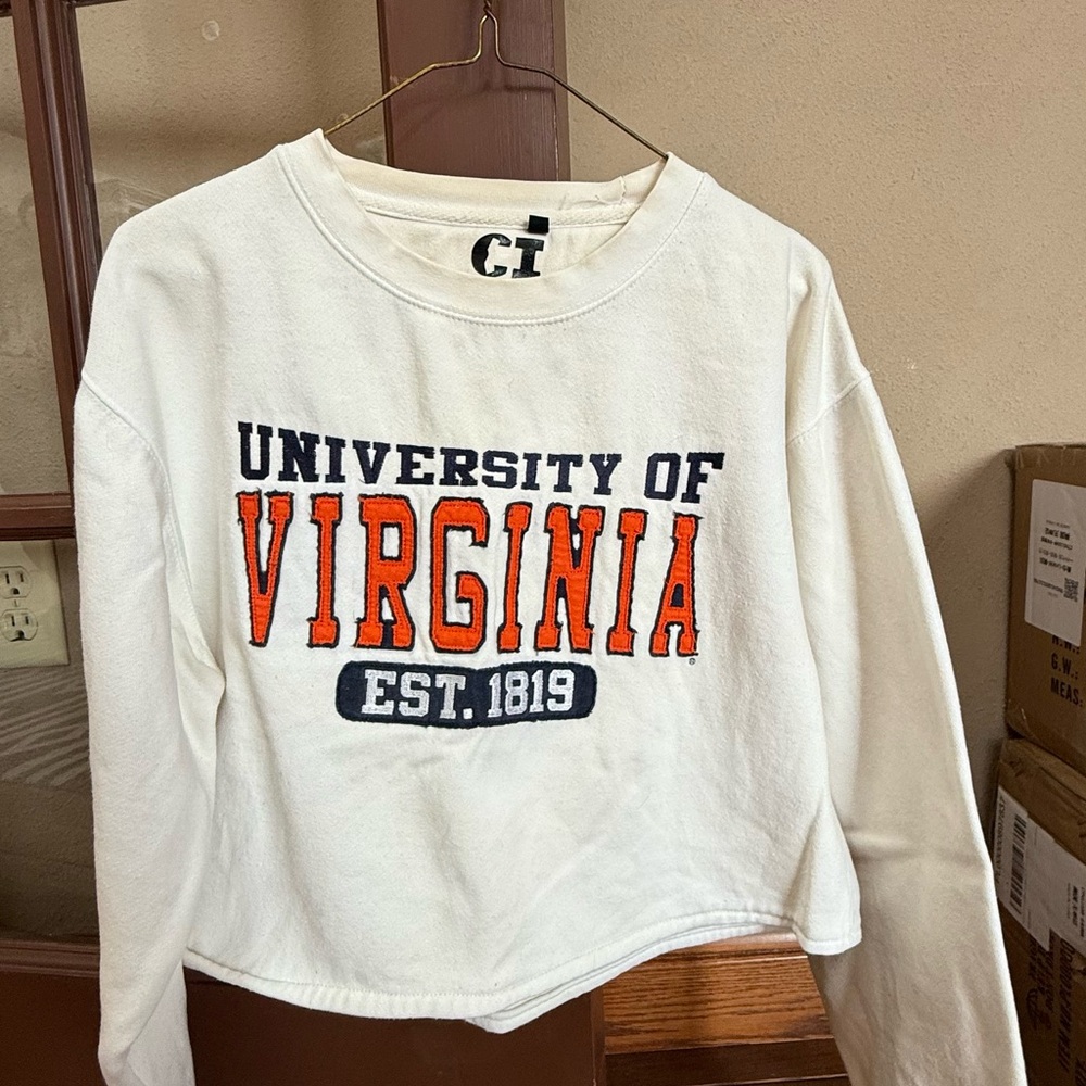 White University of Virginia Cropped Sweatshirt